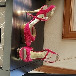 Guess pink and gold heels